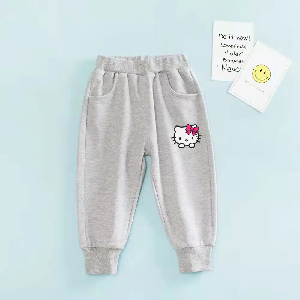Детская одежда Hello Kitty Осенние повседневные спортивные штаны хлопковые удобные