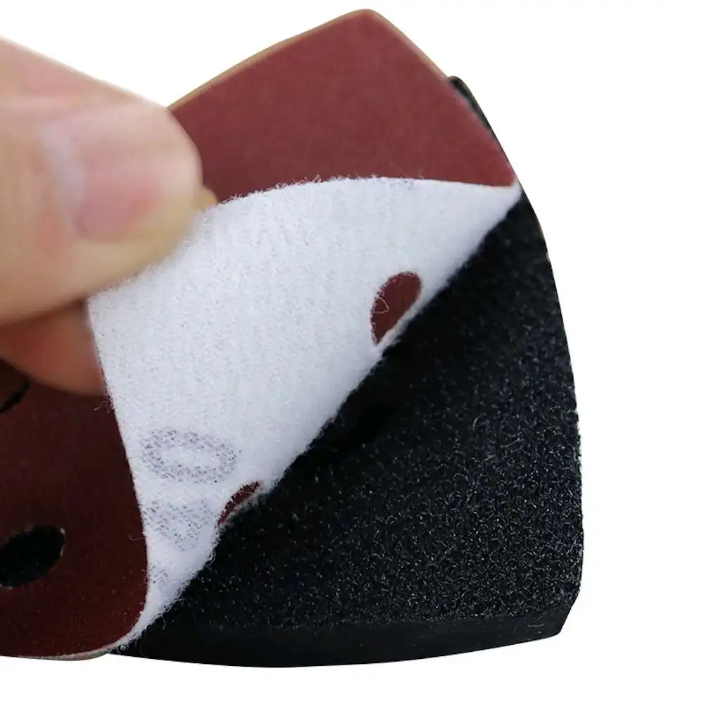 

24Pcs 80/150/240/320 Grit Triangle Six-holes Red Sandpaper Self-adhesive Wear-resistant Abrasive Tools for Disc Polishing