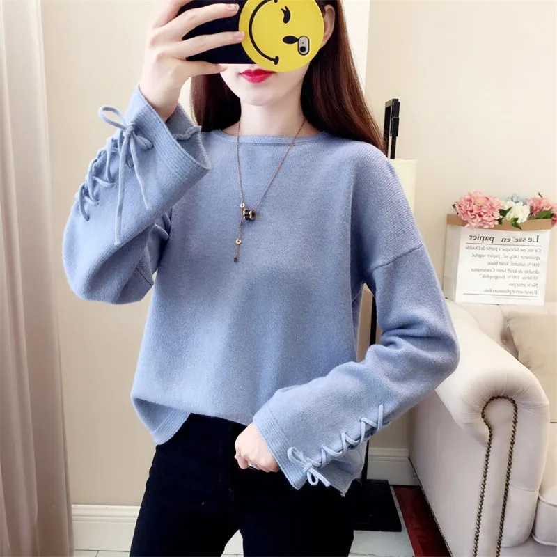 2019 осень-зима новый свитер женский с длинным рукавом толстый теплый свободный