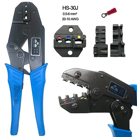 HS-30J Обжимные плоскогубцы HS-30J 8 челюстей набор plug/трубка/изоляция/неизолированные клемм плоскогубцы alicate ручной инструмент комплект Зажимные инструменты - Цвет: HS-30J