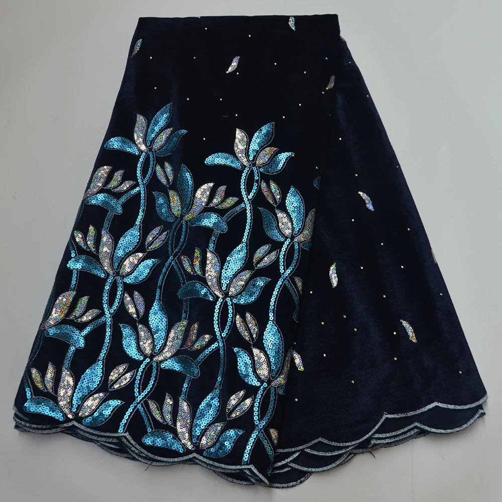 

Высококачественная вышитая французская кружевная ткань ручной работы с блестками, красивая стильная бархатная кружевная ткань, женское пл...