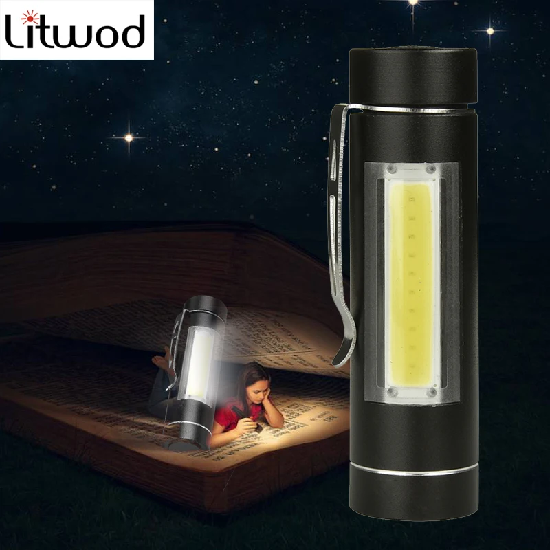 Миниатюрный светодиодный фонарик Litwod Z90 + с COB матрицей фонарь аккумулятором 14500