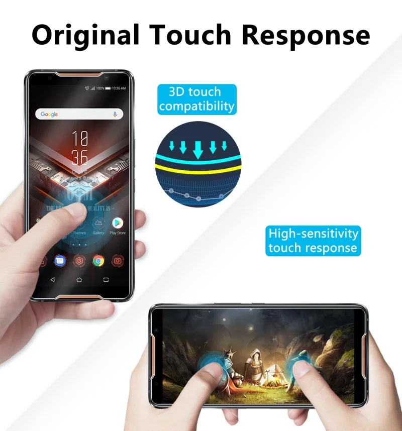 2 шт закаленное стекло для Asus ROG Phone II протектор экрана 2.5D 9H 2|Защитные стёкла и