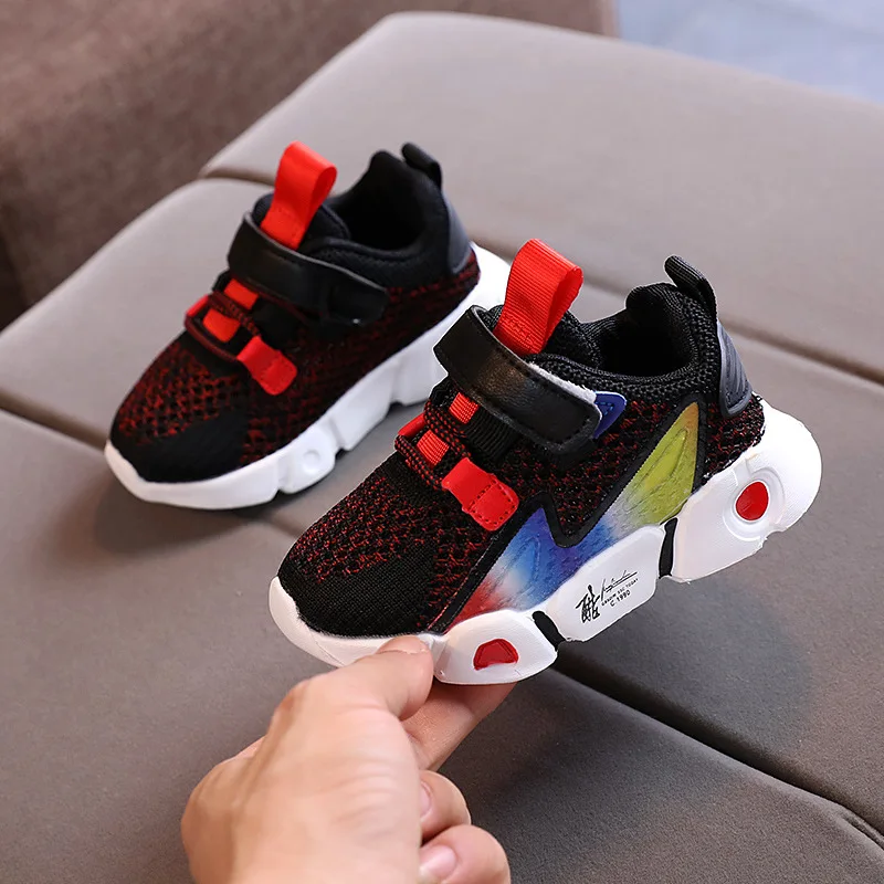 

New Boys Soft Bottom Running Shoes Baby Breathable Lightweight Casual Sneakers Girls Wear-resistant Damping Sneakers