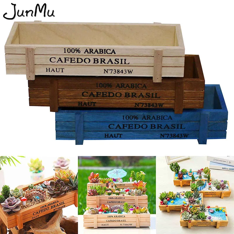 Деревянный садовый ящик для растений цветочный горшок декоративный цветов