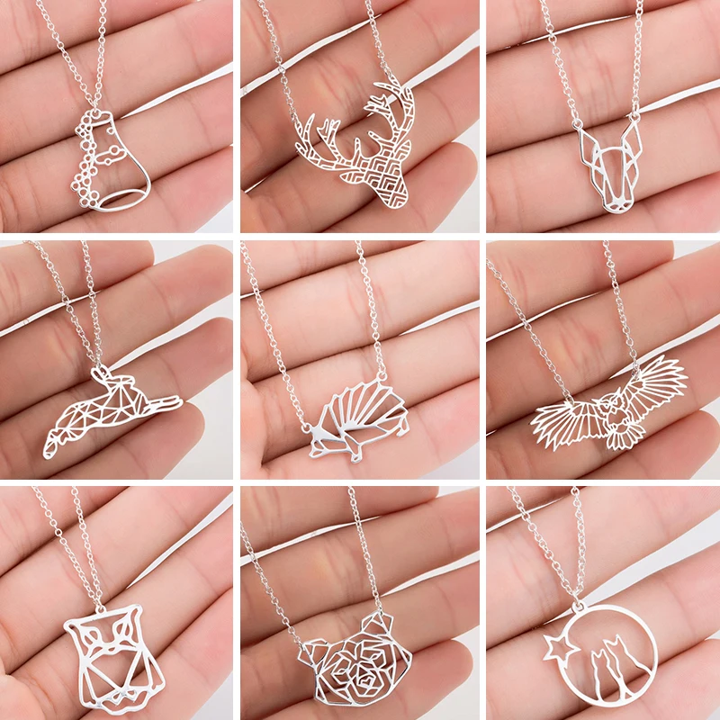 Hfarich подвеска в виде бутылки оленя собаки кролика Ежика Совы ожерелья для женщин