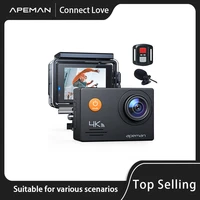 apeman a79 action camera 4k 20mp external microphone 2 4g remote control vlog camcorder
