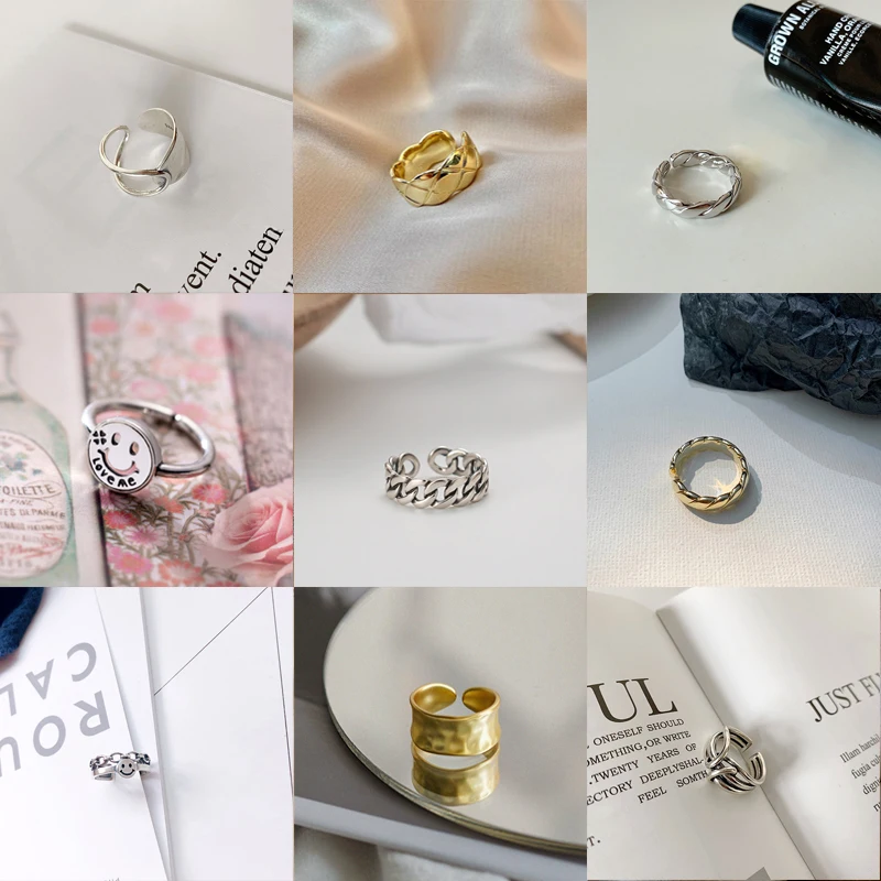 European and American retro multi-style ring fashion high-end French design index finger opening adjustable |