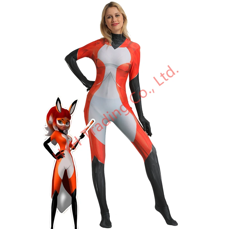 Rena Rouge Божья коровка кошка Нуар косплей костюм 3D принт Хэллоуин вечерние Zentai