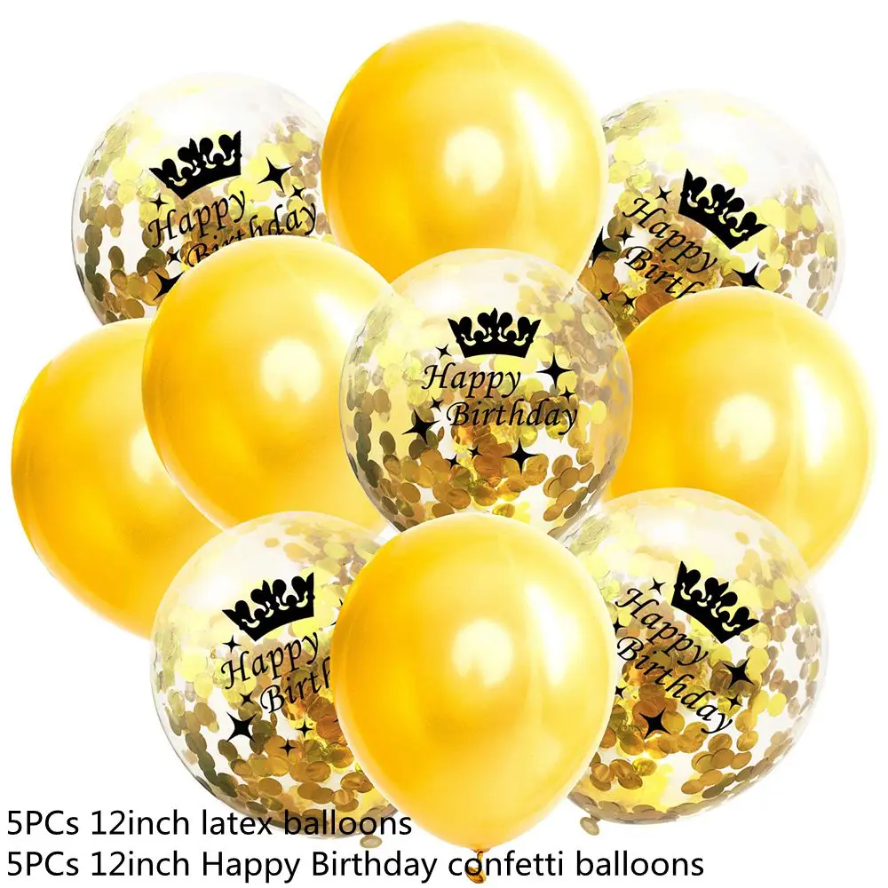gold series 10 шт 12 дюймов латексные разноцветные шары Мини Блестящие конфетти воздушный шар надувной шар для дня рождения принадлежности для украшения свадебной вечеринки - Цвет: gold series