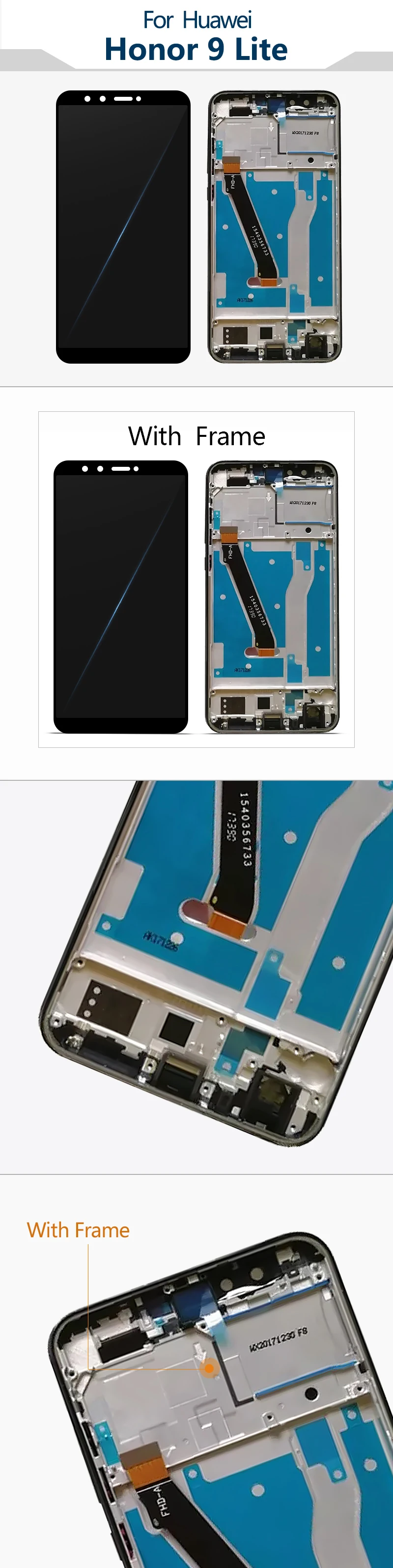 Для Huawei Honor 9 Lite LLD-L31 ЖК-дисплей сенсорный экран дигитайзер запасные части с рамкой тестирование