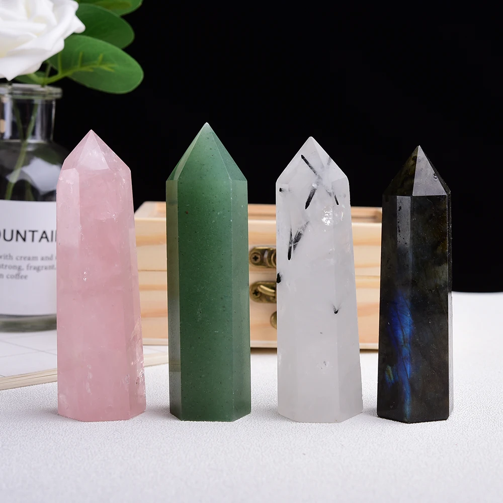 Палочки Runyangshi 4 шт./компл. лечебные хрустальные с 6 гранями камень Reiki граненые для