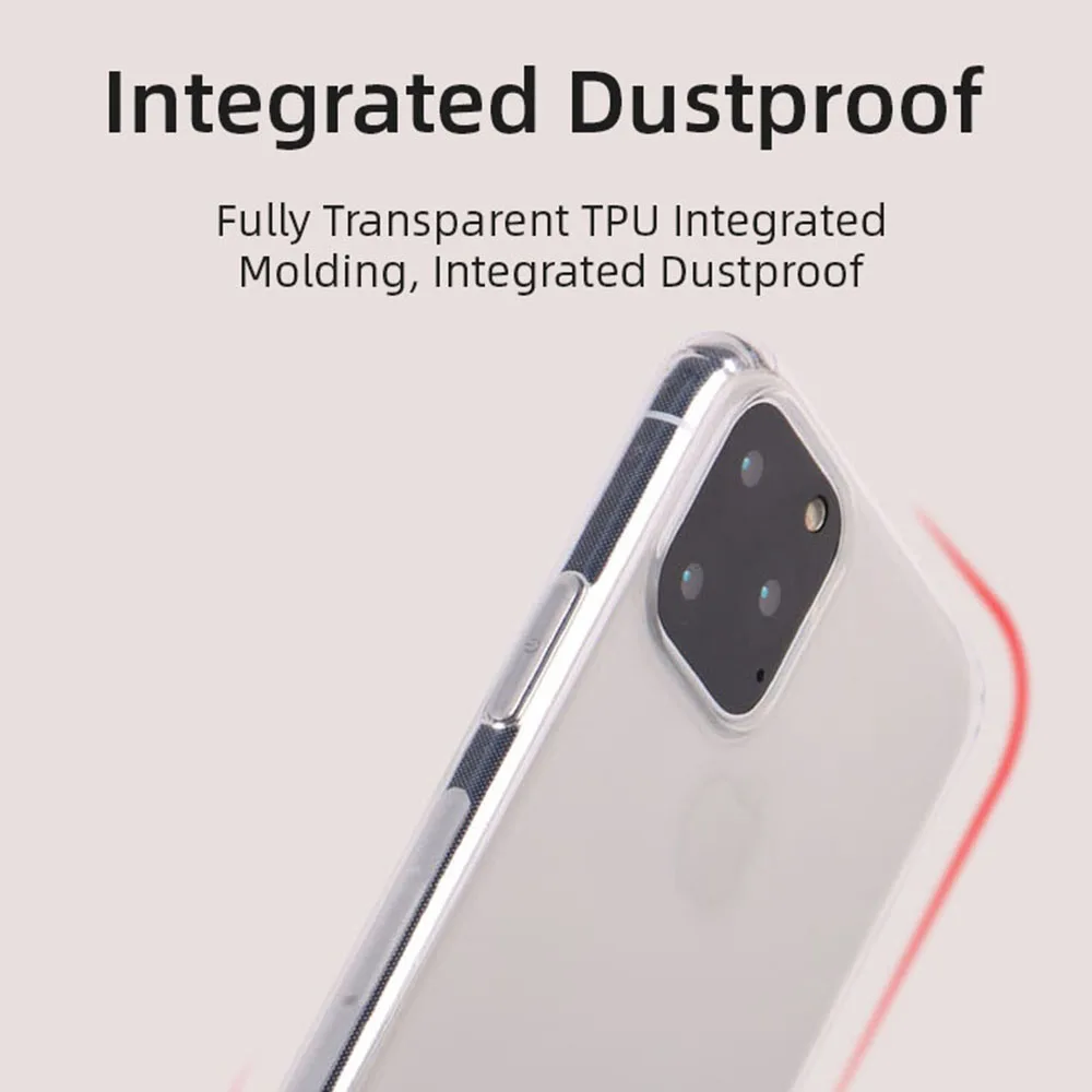 Прозрачные анти-осенние чехлы для телефонов iPhone XS Max X XR 11 Pro 6 6s 7 8 Plus пылезащитный