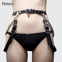 sexy womens leather harness chain belt goth punk rave suspenders body bondage garter belts leg harness
