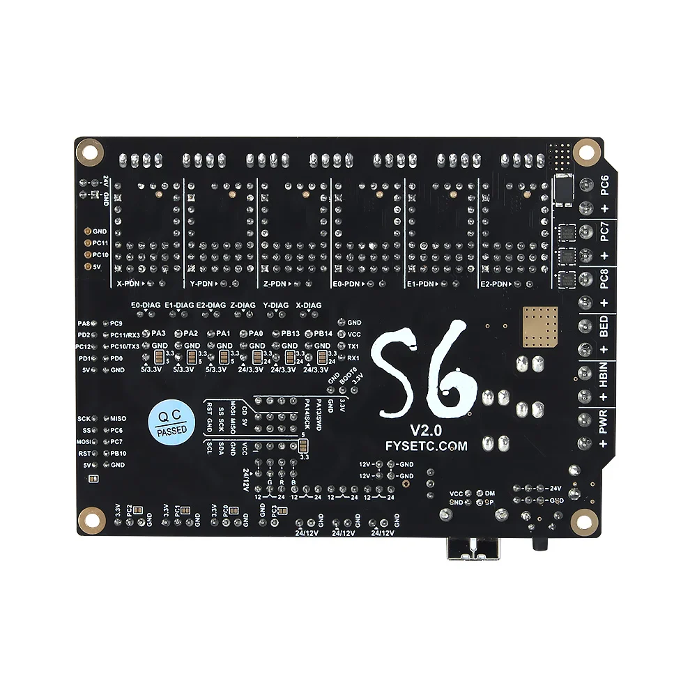 S6 V2.1 32-битная плата XH коннектор управления Поддержка 6X TMC драйверы Uart/SPI Летающий