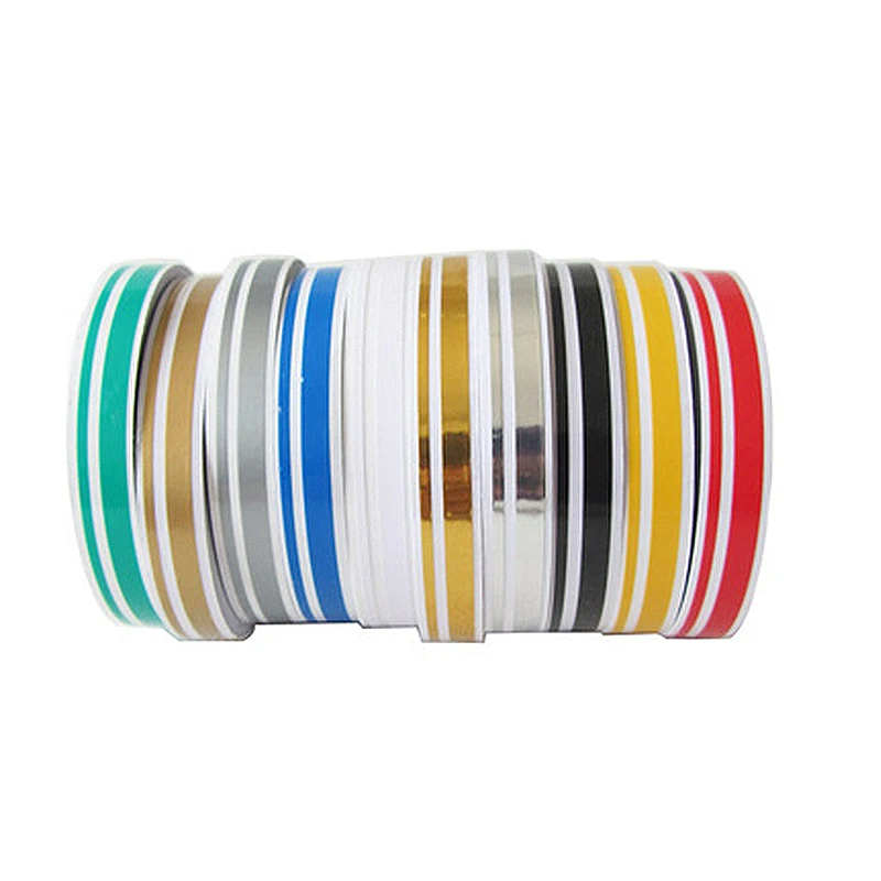 

12mm Car Body Stickers Multicolor Double Line Pin Stripe Ribbon Sticker Bumper Motorcycle Car Styling Decoration Accessories