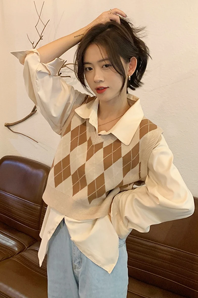 Весенне-осенний женский жилет женская одежда и трикотажная рубашка |