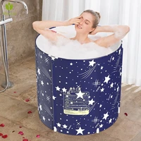 Portable Bathtub Folding Bath Bucket Thicken Shower Barrel Large Adult Tub Baby Swimming Pool Insulation Family Bathroom SPA Tub