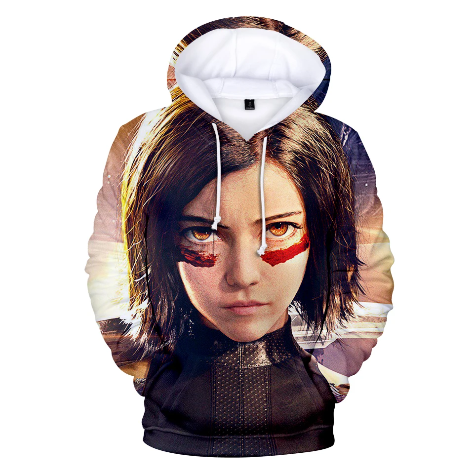 Новые толстовки с 3D изображением алиты боевых ангелов для мужчин и женщин