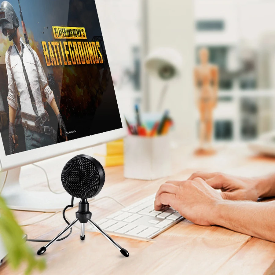 Сферический USB микрофон MAMEN настольный с 2 м диапазоном звукоснимателя