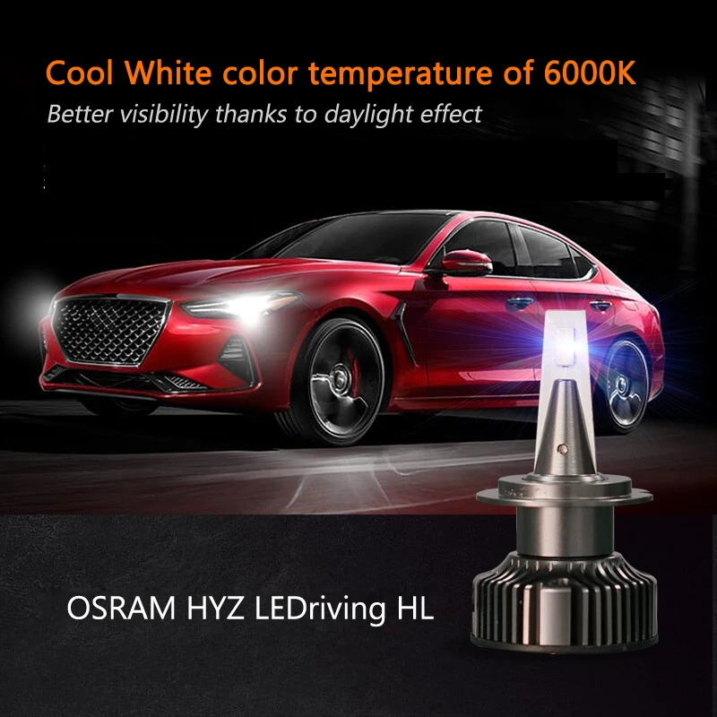 

OSRAM HYZ LED H1 H4 H7 H8 H11 H16 9012 9005 9006 HB2 HB3 HB4 HIR2 LEDriving 6000K White Car Headlight +140% 2700LM