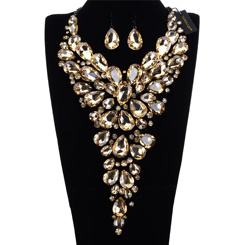 Модные ювелирные изделия винтажное ожерелье Женские Подвески с кристаллами