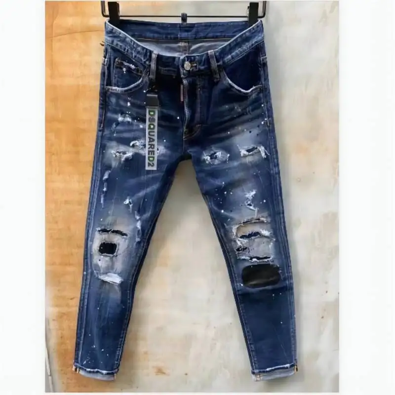 

Женские/мужские джинсы-карандаш DSQUARED2, мотоциклетвечерние ничные повседневные брюки, уличная одежда 2021, джинсовая одежда 005 #