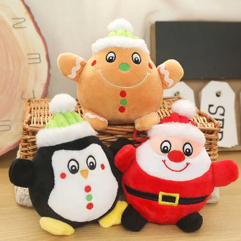 

Pet Toy Chewing Dolls Dog Bite Plush Squeaky Teething Toy For Small Dog Training Supplies Stuffed Santa Claus Elk Christmas Gift