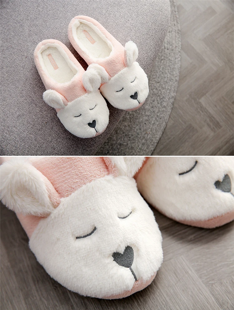 Тапки женские плюшевые в японском стиле мягкие зимние теплые домашние тапочки