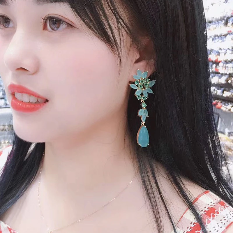 Новинка Разноцветные серьги подвески в виде больших капель воды красивые