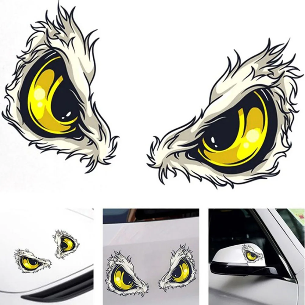 

Car Sticker 3D Eye Sticker Truck Motorcycle Waterproof Rearview Mirror Sticker Automatic Modeling Scraping Cover PVC, 9cm * 8cm