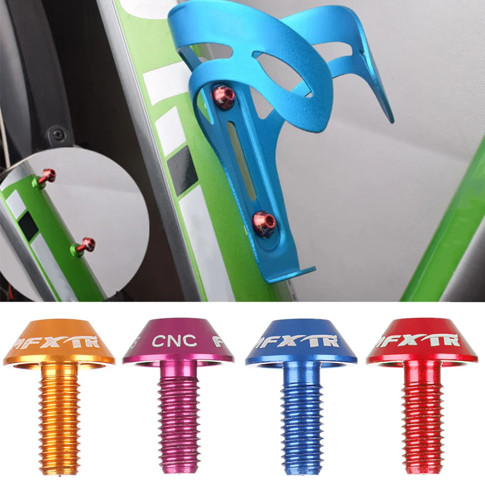 2Pcs Colorful Aluminum Alloy Bicycle Water Bottle Cage Holder Screw Bolts Durable Bike Accessory M5 * 12mm Stainless Steel - купить по