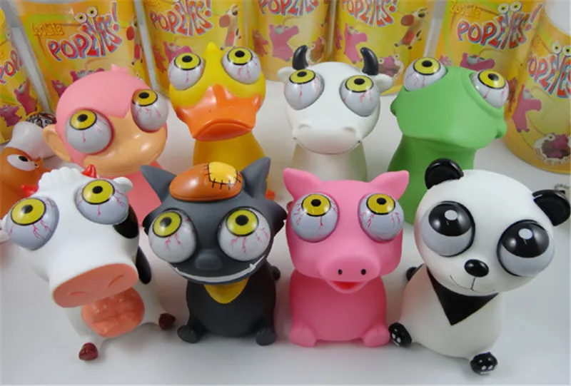 1 шт. миниатюрная фигурка животного кукла пугающие глаза выпускающие шарики для