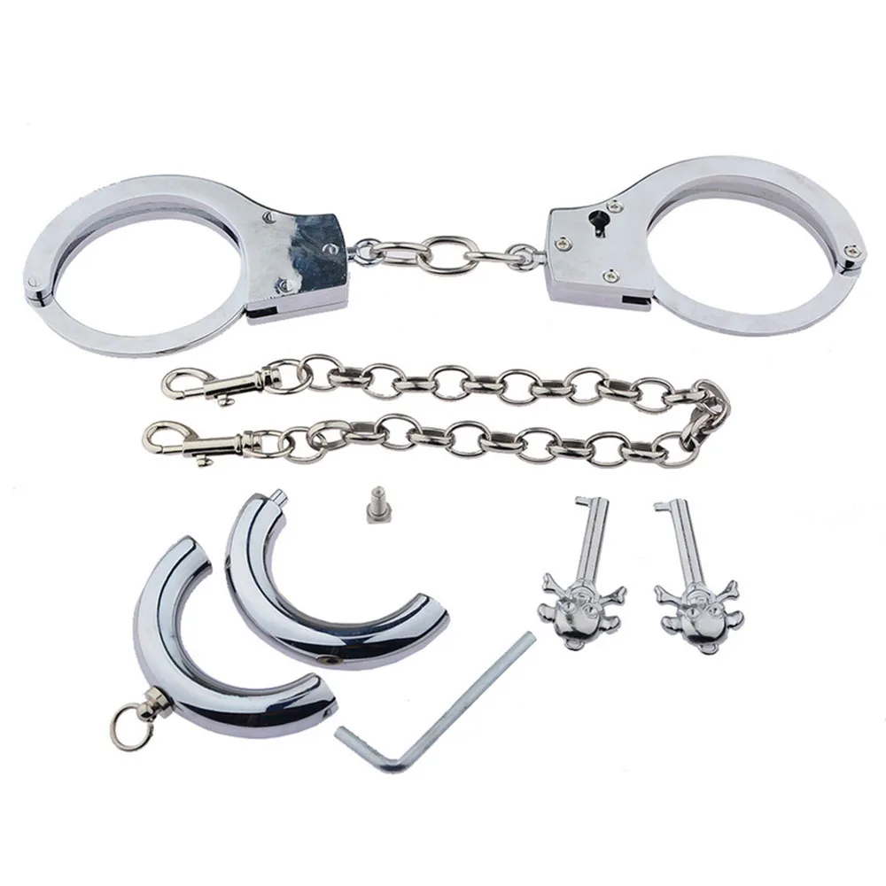 БДСМ наручники Металлические Кольца для пениса мужчин бандаж геев из