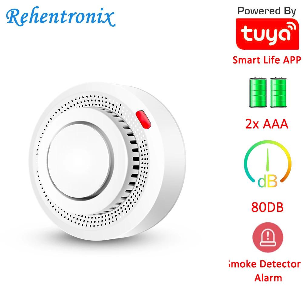 Детектор дыма Tuya приведенный в действие умному детектор APP Push уведомление