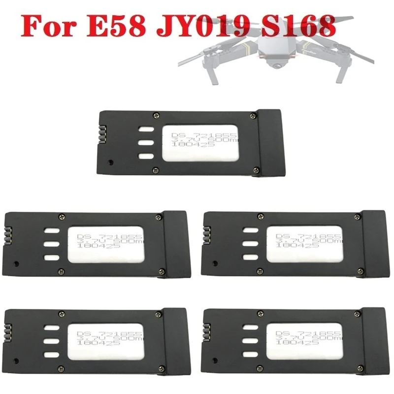 

5 шт. Оригинальная батарея для E58 JY019 S168 RC Quadcopter запасные части 3,7 V 500mAH Lipo батарея для RC Дрон с перезаряжаемым аккумулятором