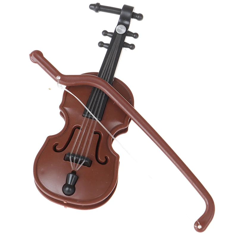 

1Pc Miniature Music Instrument Mini Dollhouse Violin Decorative Ornaments Plastic Crafts DIY Home Decoration