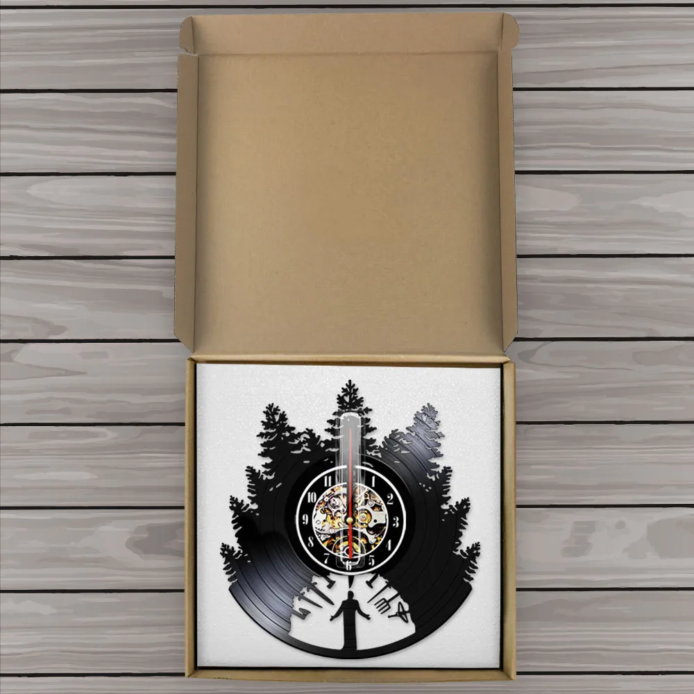 Настенные часы с виниловой пластиной винтажные садовые инструменты в фермерском