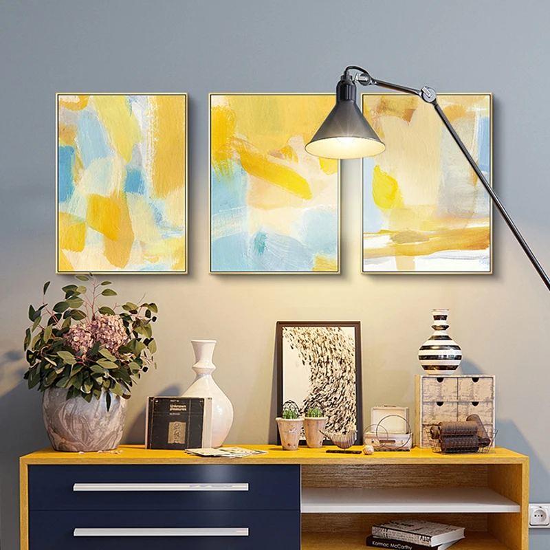 

Modern Canvas Painting Poster and Print for Living Room Bedroom Yellow Pictures Wall Art Home Decor Abstract Decoration Painting