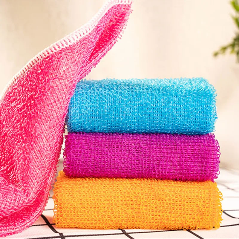 

Kitchen Dish Cloth Non-Stick Oil Double-Layer Absorbent Bamboo Fiber Household Cleaning Wiping Towel Kitchen Tool Rag Cloths