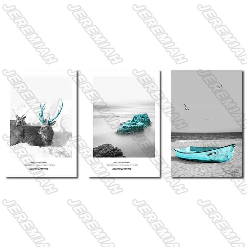 

Animal Painting Waterproof Ink 3Pcs Frameless Canvas Painting Nordic Poster Printing Art Picture Modern Living Room Decorat