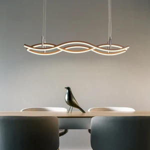 Modern LED Dining Room Chandelier Lighting Nordic Creative Three-head Long Curved Chandelier Kitchen Restaurant Office Lighting