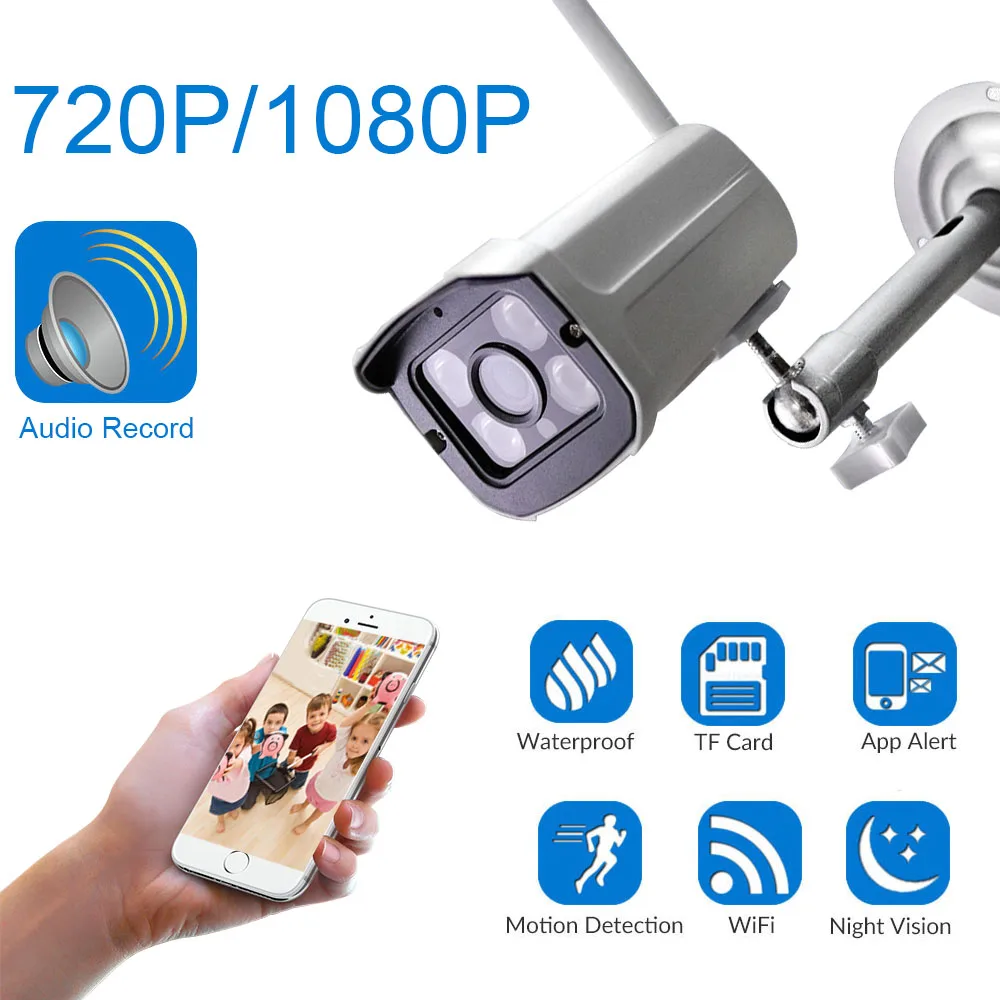 IP камера 1080P 720P HD Wi Fi МП наружная погодозащищенная инфракрасная видеонаблюдения с