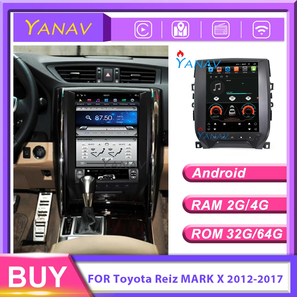 Автомагнитола с вертикальным экраном и GPS навигацией для Toyota Reiz MARK X 2012