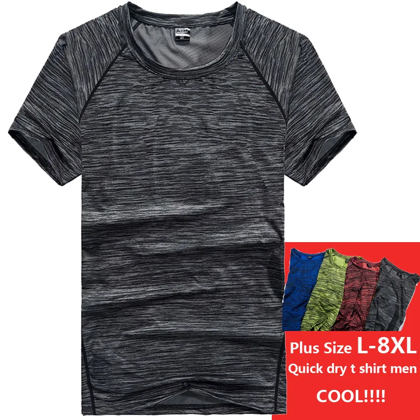 _ 7XL 8XL Мужская футболка быстросохнущие дышащие топы летняя мужская в полоску