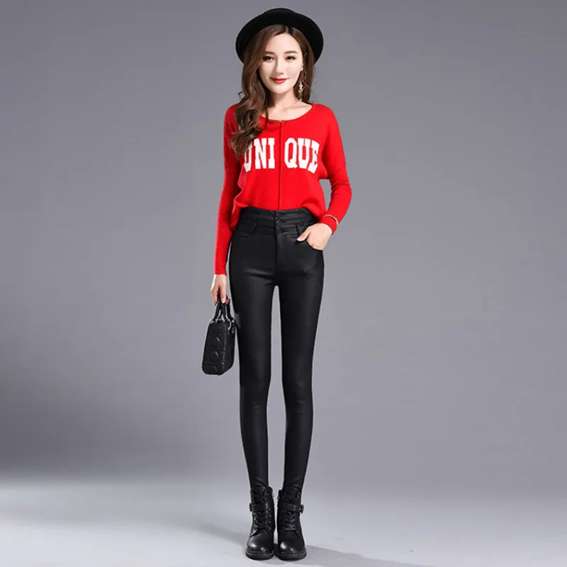 2021 женские ботинки на весну осень и зиму штаны из искусственной кожи модные