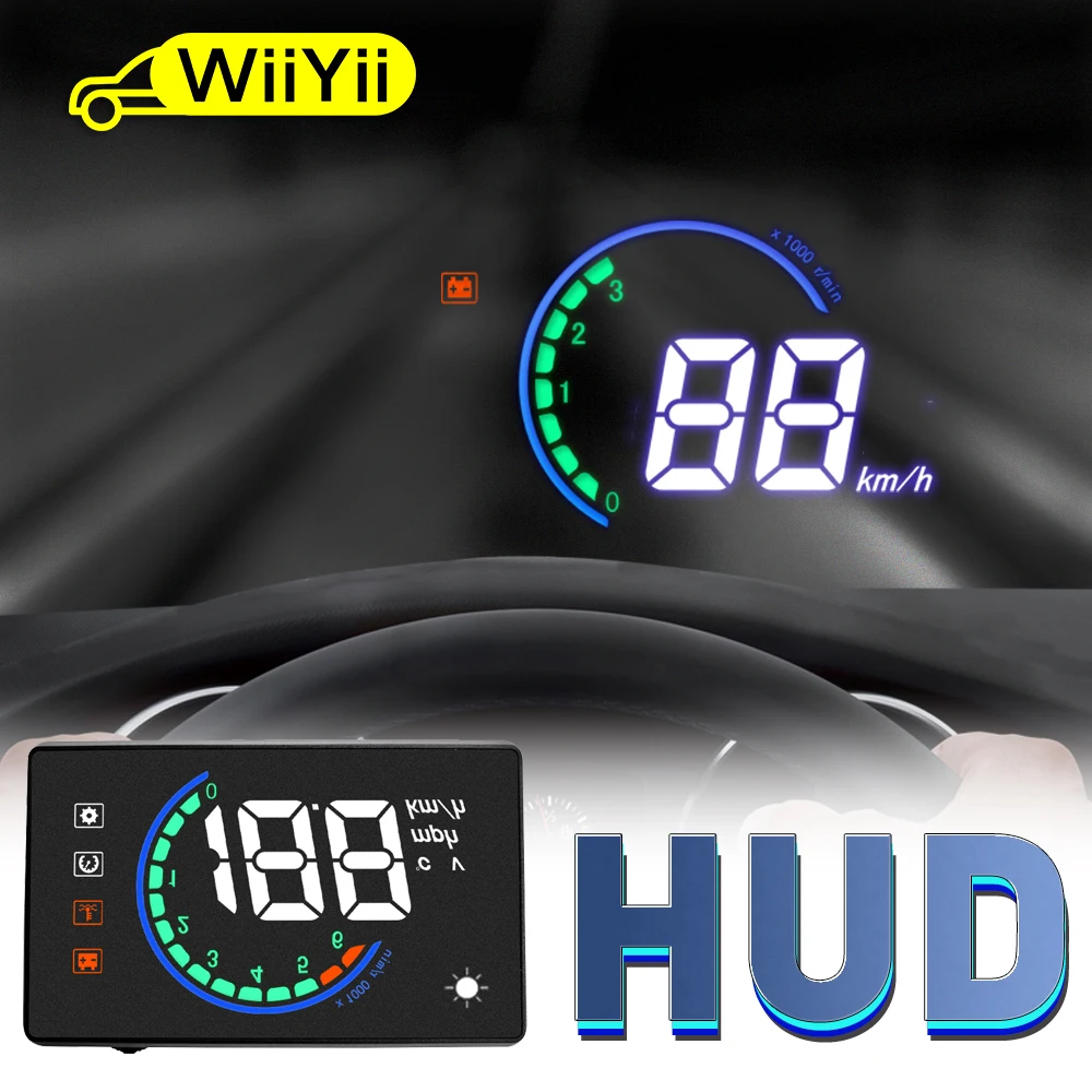 

Проектор для лобового стекла автомобиля HUD H6, проектор скорости, об/мин, сигнализация напряжения 2020