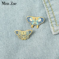 butterfly moth enamel pin custom insect brooch bag clothes lapel pin badge punk starry blue jewelry gift for kid friends
