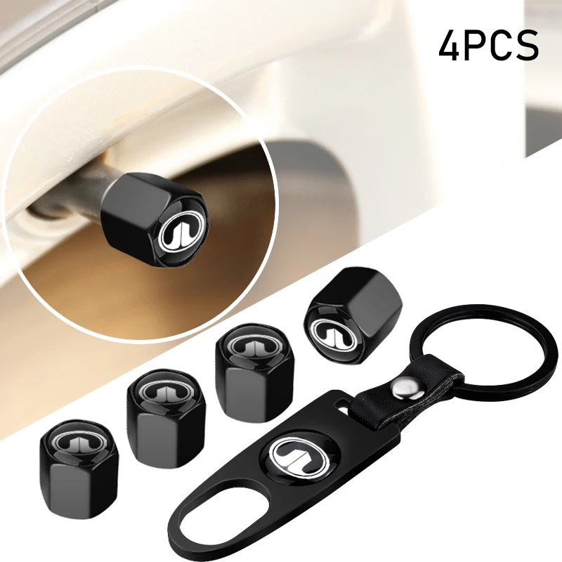 

1set Car Sign Tire Valve Cover Keychain Tyre Air Stems Caps For Great Wall Hover H3 H5 M4 Poer Pao Voleex C30 Wingle 5 Florid