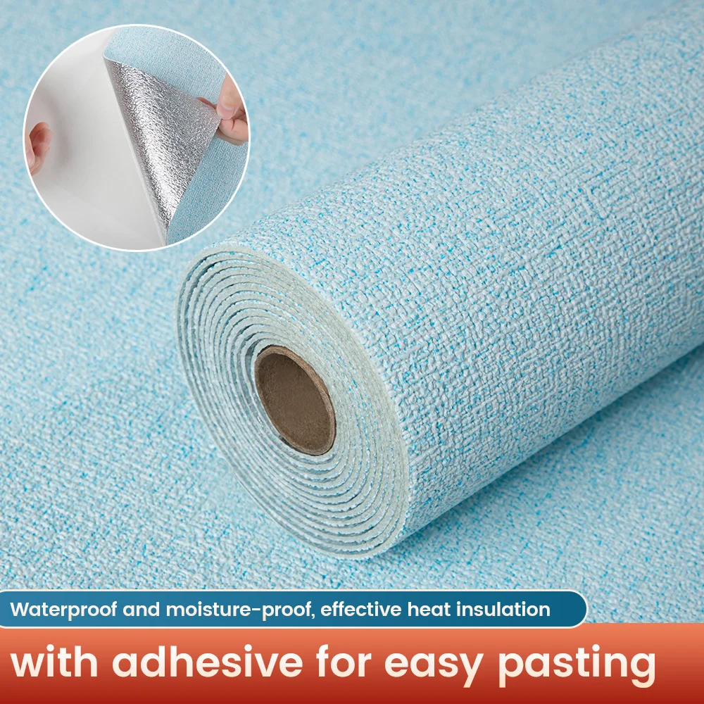 Водостойкие обои для кухни гостиной ванной комнаты самоклеящиеся однотонные